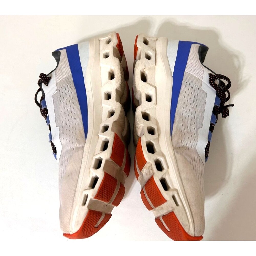 On Cloudmonster Mens size 10 44 Running Shoes Frost Surf White Cobalt Blue - Picture 7 of 11